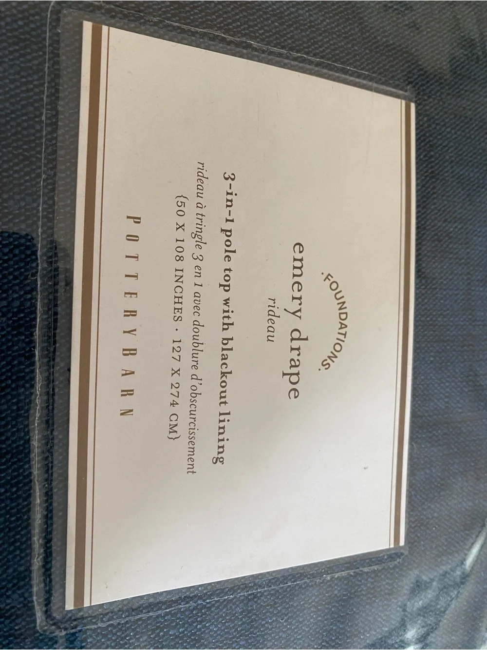 Pottery Barn Emery Navy Panel Blue
